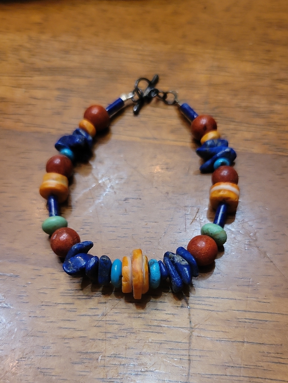 Vintage Multicolored Mixed Stone Gemstone Bracelet Southwestern Design